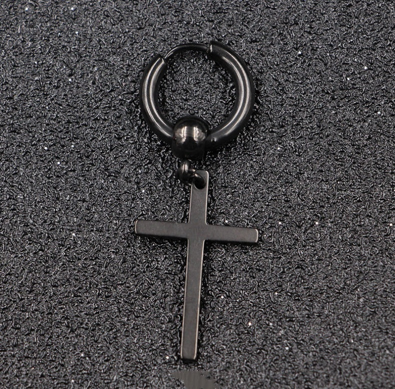 Titanium Steel Cross Earrings