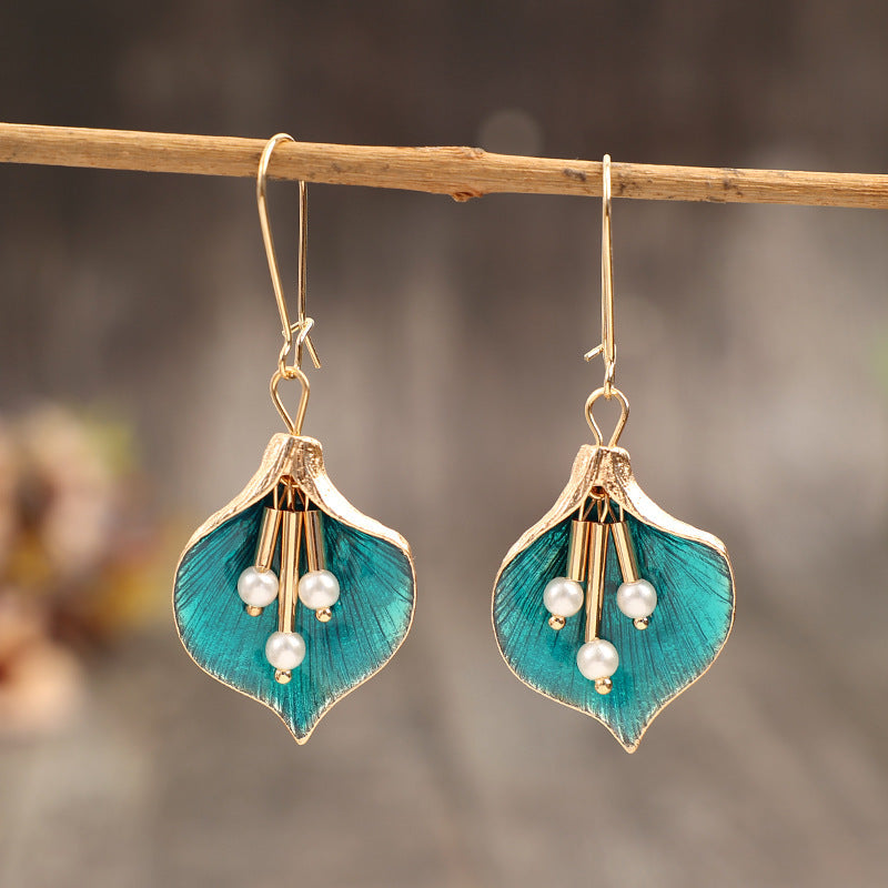 Oil Drop Flower Earrings