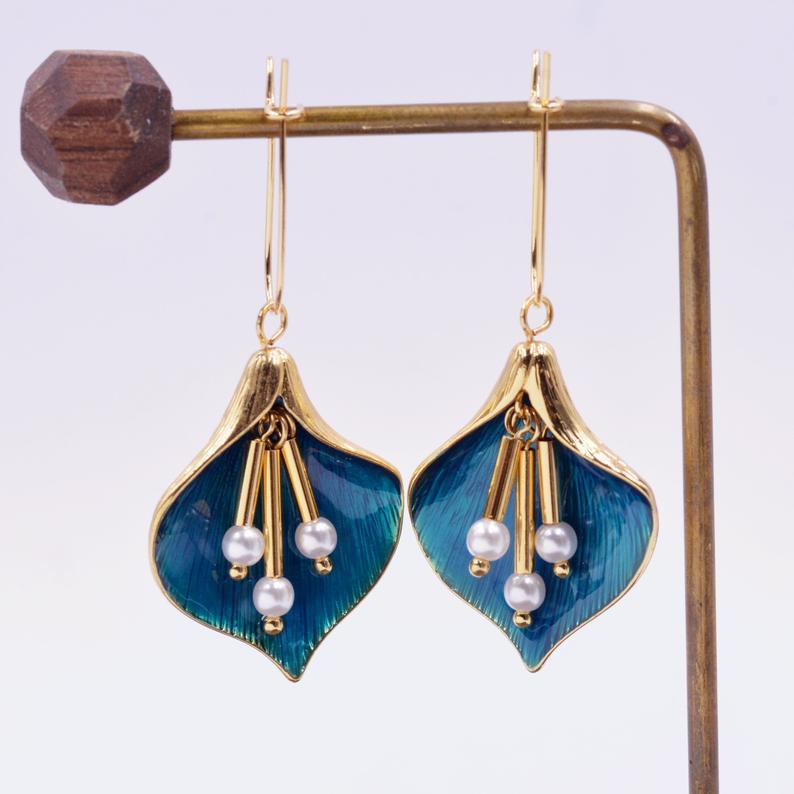 Oil Drop Flower Earrings